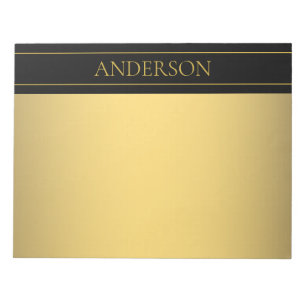 Classy Customizable Gold Text & Lines Anteckningsblock
