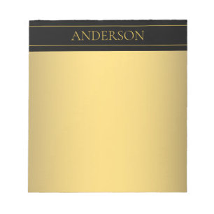 Classy Customizable Gold Text & Lines Anteckningsblock