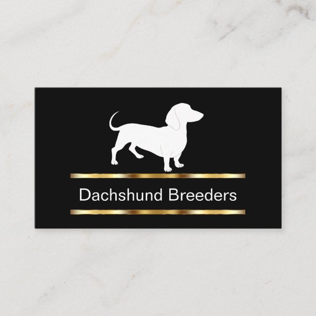 Classy Dachshund Hund Breeder Affärskort Visitkort (Framsida)