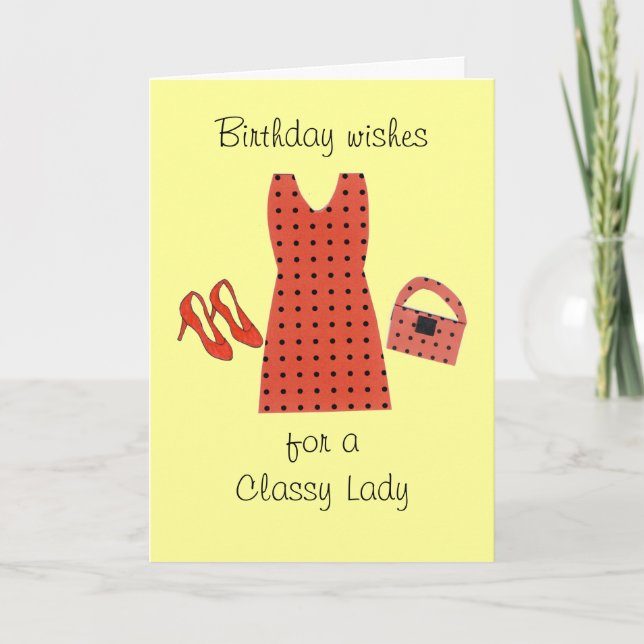 Classy Dam Birthday - Designer Clothes Kort (Framsida)