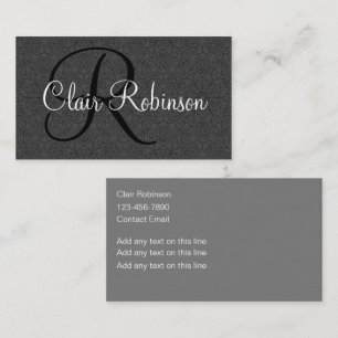 Classy Dam Monogram Affärskort Design Visitkort