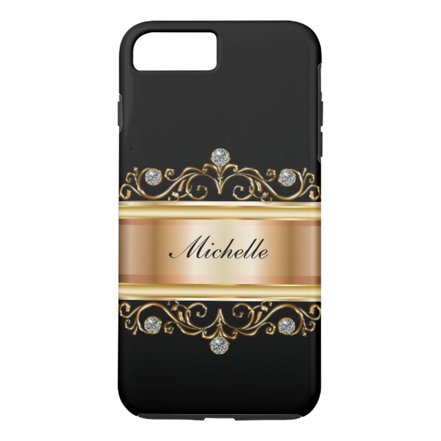 Classy Dam Monogram Bling Case-Mate iPhone Skal (Baksida)