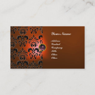 CLASSY DAMASK GEM MONOGRAM VISITKORT