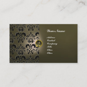 CLASSY DAMASK GEM MONOGRAM VISITKORT