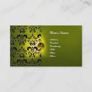 CLASSY DAMASK GEM MONOGRAM VISITKORT