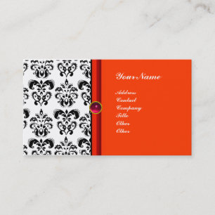 CLASSY DAMASK MONOGRAM ,lila ruby rosa Visitkort