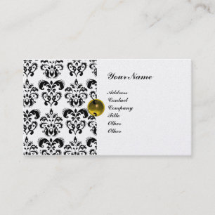 CLASSY DAMASK MONOGRAM metallplatinum Visitkort