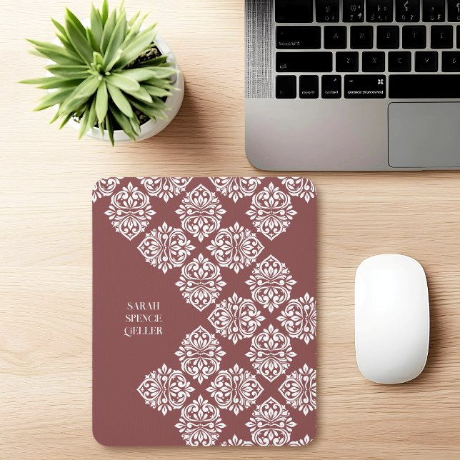 Classy Damask ReEmergency Geometric Pastel Red Musmatta (Skapare uppladdad)