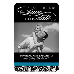 Classy Damask Spara datum magneter