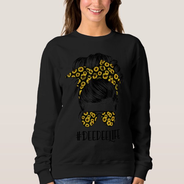 Classy Deedee Life Messy Hair Bun Solros Mor T Shirt (Framsida)
