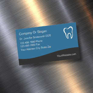 Classy Dentist Affärskort Magnets Modern Stil Magnetiska Visitkort