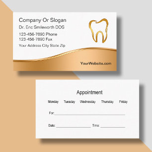 Classy Dentist-Affärskort Tidsbeställning Kort