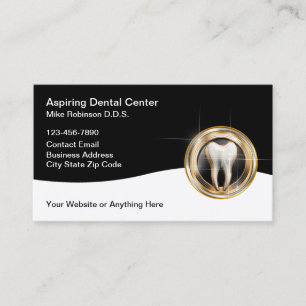 Classy Dentist Office Modern Tooth Emblem Visitkort