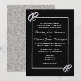 Classy Diamond Silver Bröllop Ringar Bröllop Inbjudningar