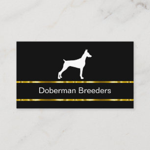 Classy Doberman Pinscher Hund Breeder Affärskort Visitkort