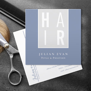 Classy Dusty Blue Hairdresser Affärskort Fyrkantigt Visitkort