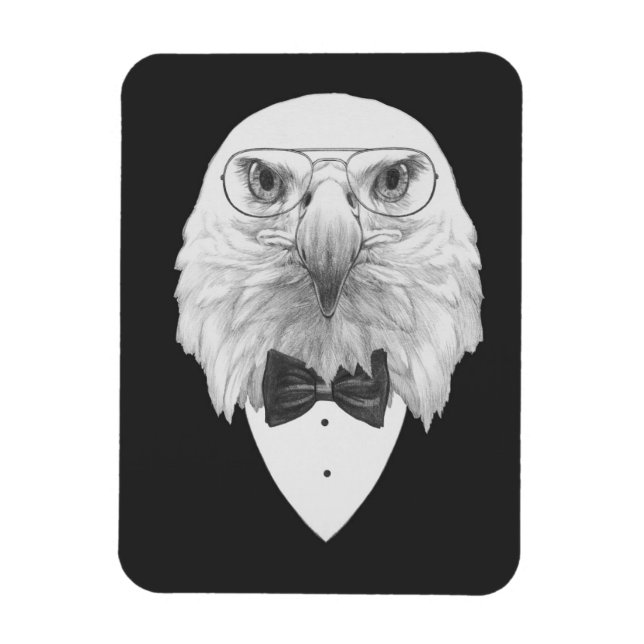 Classy Eagle Porträtt Magnet (Vertikal)
