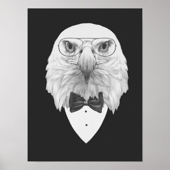 Classy Eagle Porträtt Poster (Framsidan)