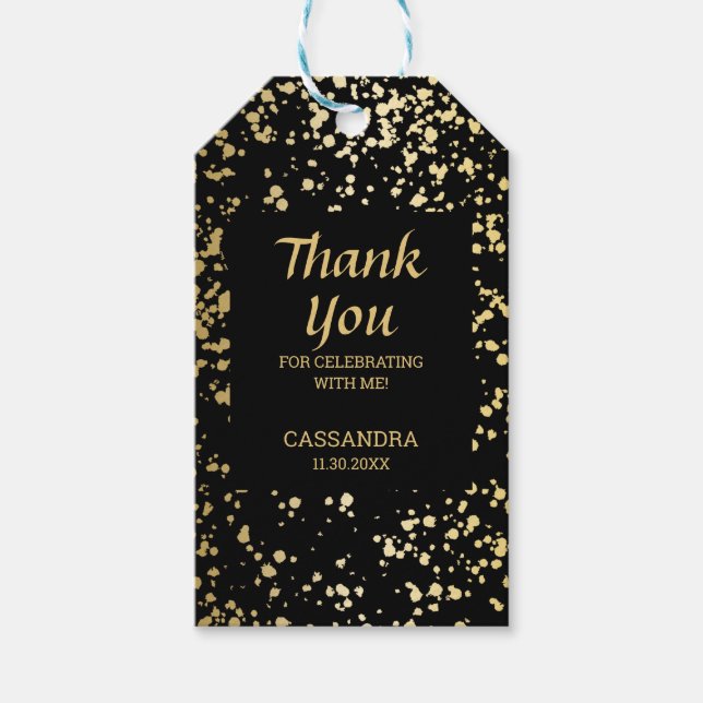 Classy Egypten Guld Sprinkles Black Tack Presentetikett (Framsidan)