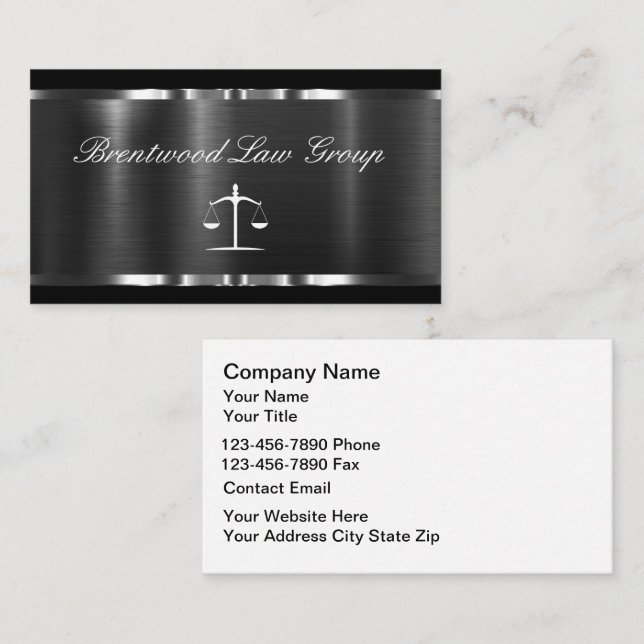 Classy Elegant Attorney Business Cards Design Visitkort (Fram/baksida)