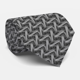 Classy Elegant Black White Silver Grått Mönster Slips