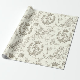 Classy Elegant Chic Beige Equestrian Toile Presentpapper