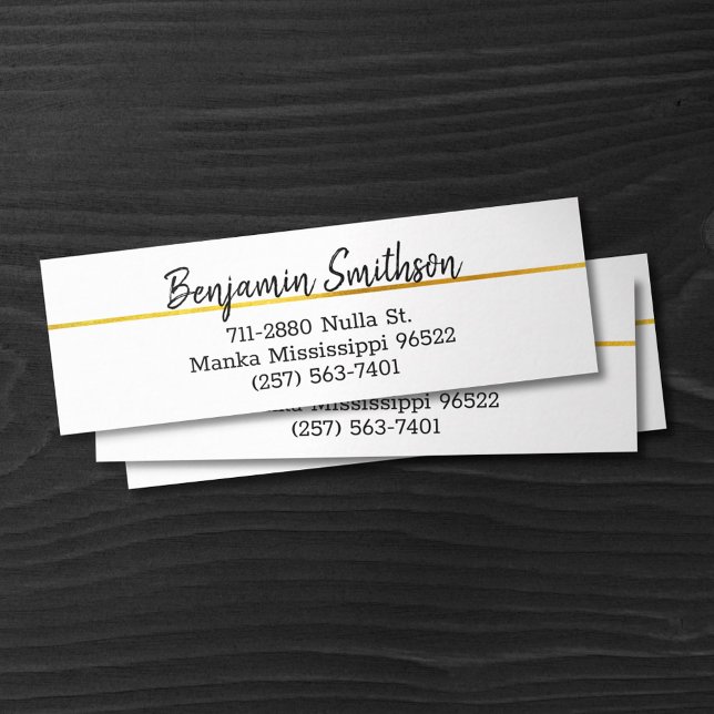 Classy Elegant Chic Modern Faux Guld Luxury Anpass Mini Visitkort (Skapare uppladdad)