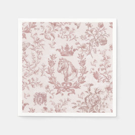 Classy Elegant Chic Plum Beige Equestrian Toile Pappersservett