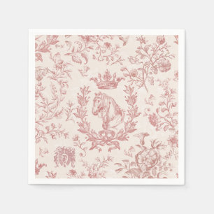 Classy Elegant Chic Ro Beige Equestrian Toile Pappersservett