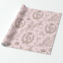 Classy Elegant Chic Rosa Beige Equestrian Toile Presentpapper