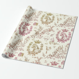 Classy Elegant Chic Rosa Guld Equestrian Toile Presentpapper