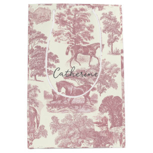 Classy Elegant Chic Rosa Horse Toile Namn