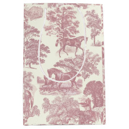 Classy Elegant Chic Rosa Horses Land Toile