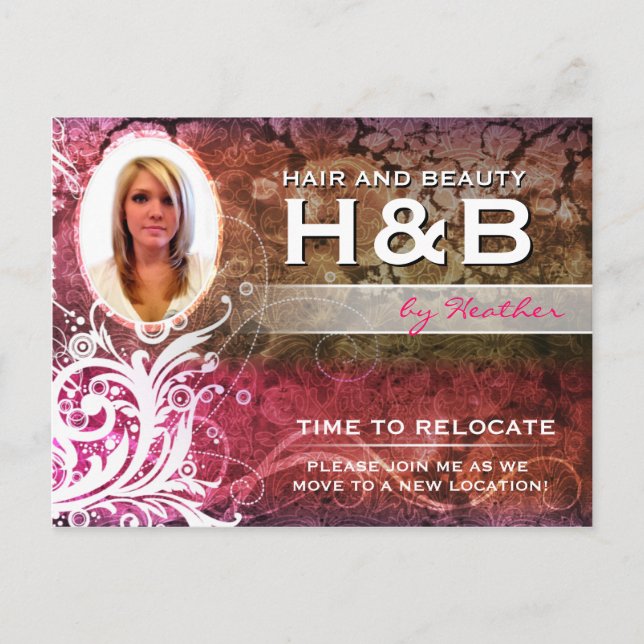 Classy & Elegant Flourish Salon/Stylist Postcard Vykort (Framsida)