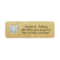 Classy Elegant Glitter GULD Bröllop Returadress