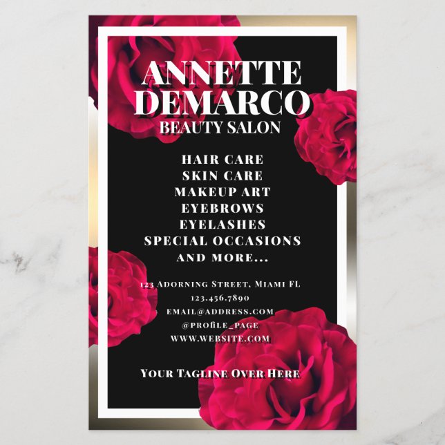 Classy elegant golden ram och ro mönster flygblad (Framsidan)