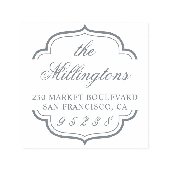 Classy Elegant Gräns Family Namn & Returadress Självfärgande Stämpel (Design)