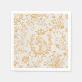 Classy Elegant Guld Beige Equestrian Toile Pappersservett