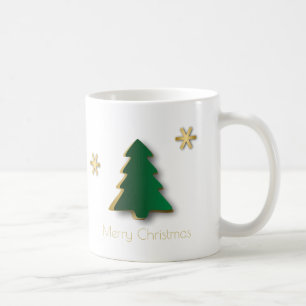 Classy Elegant Guld Grönt Julgran Kaffemugg