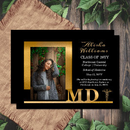 Classy Elegant Guld MD Caduceus 1 Photo Black Meddelande