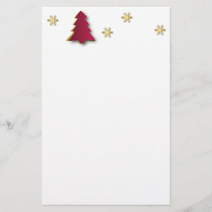 Classy Elegant Guld Red Julgran Brevpapper