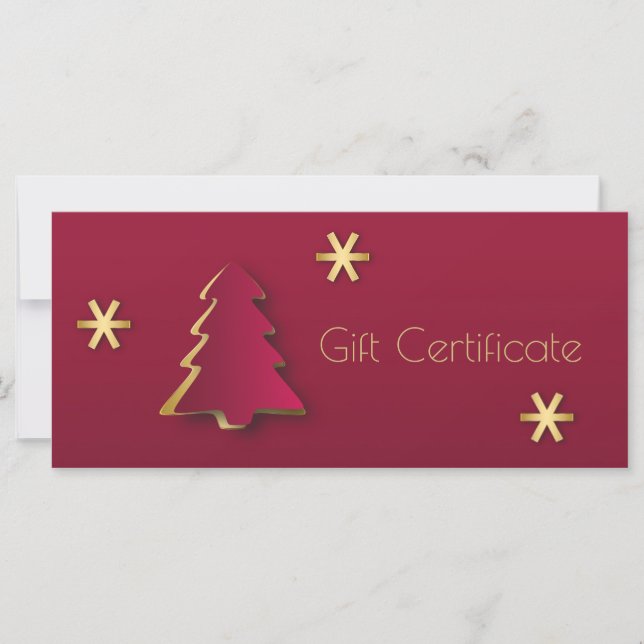 Classy Elegant Guld Red Julgran Gift Card (Framsida)