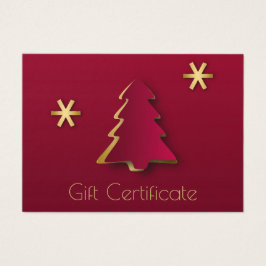 Classy Elegant Guld Red Julgran Gift Card Visitkort