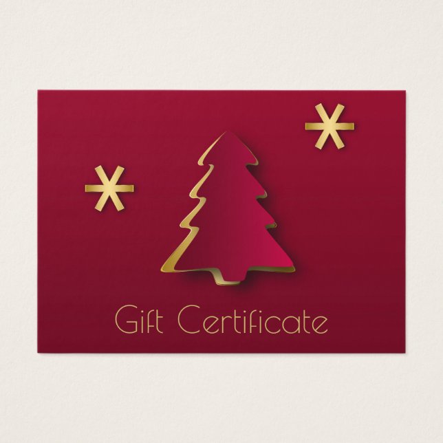 Classy Elegant Guld Red Julgran Gift Card Visitkort (Framsidan)