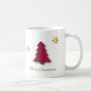 Classy Elegant Guld Red Julgran Kaffemugg