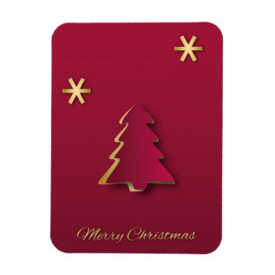Classy Elegant Guld Red Julgran Magnet