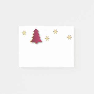 Classy Elegant Guld Red Julgran Post-it Block