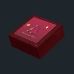 Classy Elegant Guld Red Julgran Smyckeskrin<br><div class="desc">Klassi elegant julillustration med ett rent rött Julgran med guldfärgat snöflingor. Denna pappra konstform är modern,  festlig,  minimalistisk och professionell.</div>