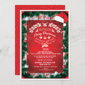 Classy Elegant Helgdag jul Inbjudningar