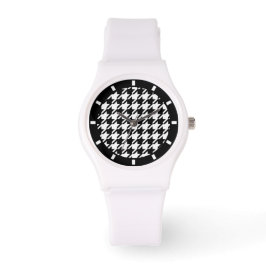 Classy Elegant Houndstooth Mönster Black and White Armbandsur